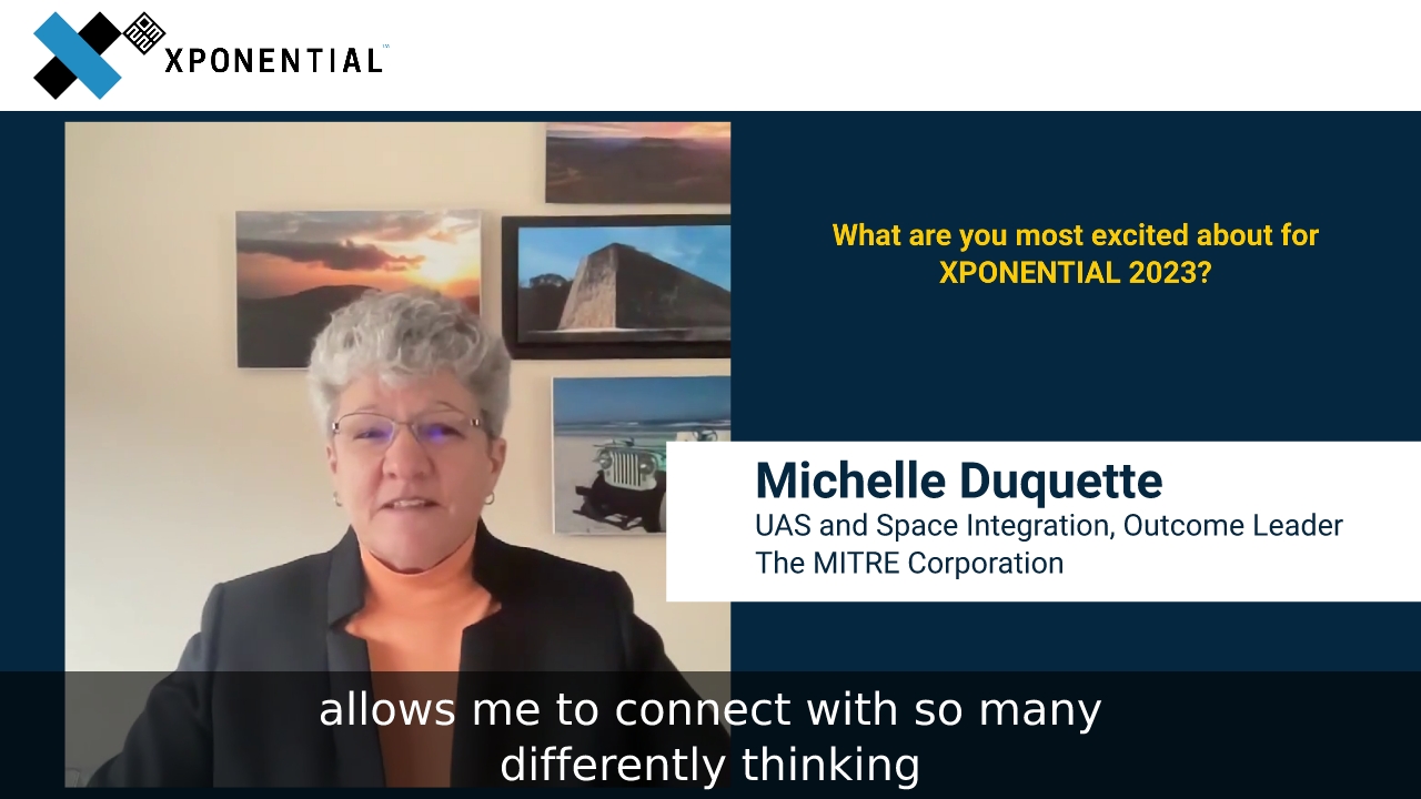 Michelle Duquette of The MITRE Corporation is excited for AUVSI XPONENTIAL 