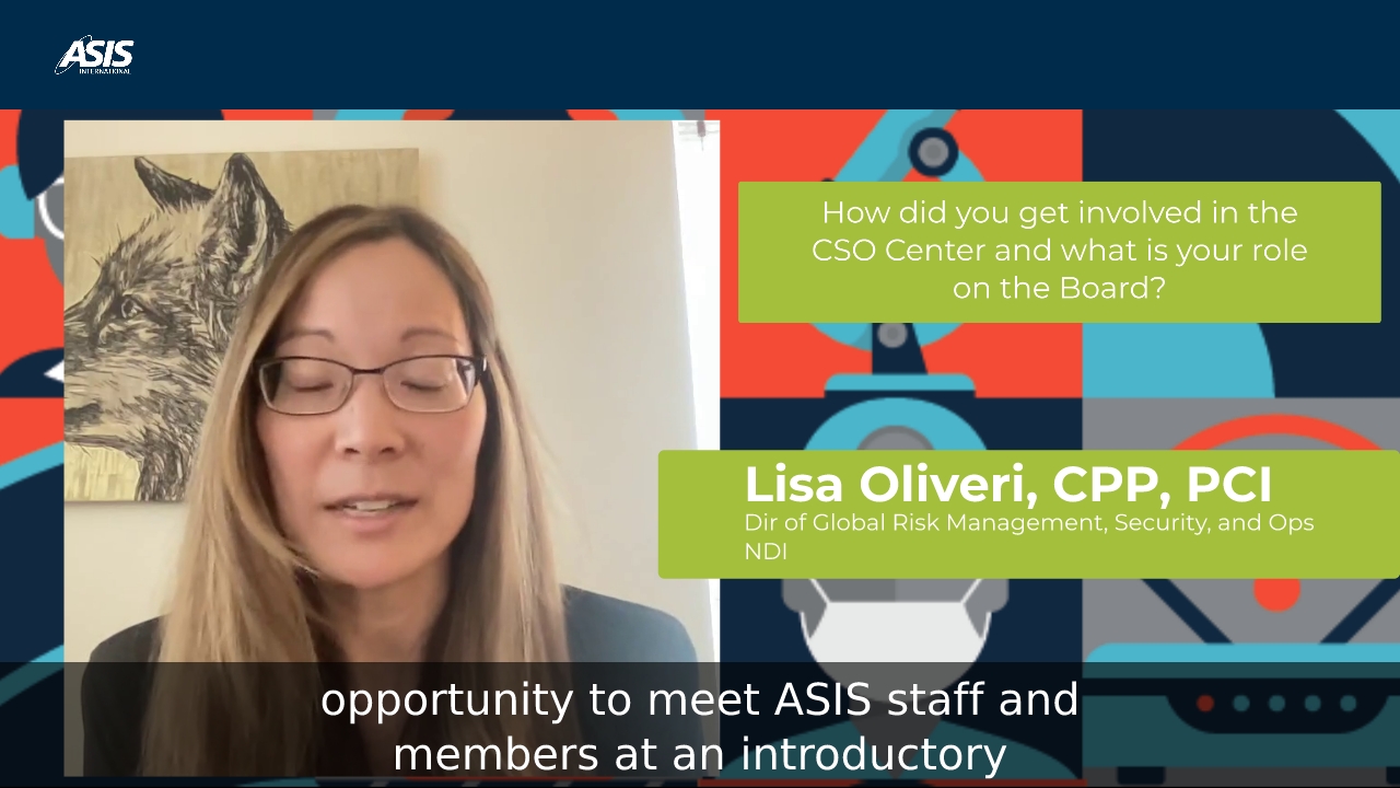 Get to Know the CSO Center Board: Lisa Oliveri, CPP, PCI