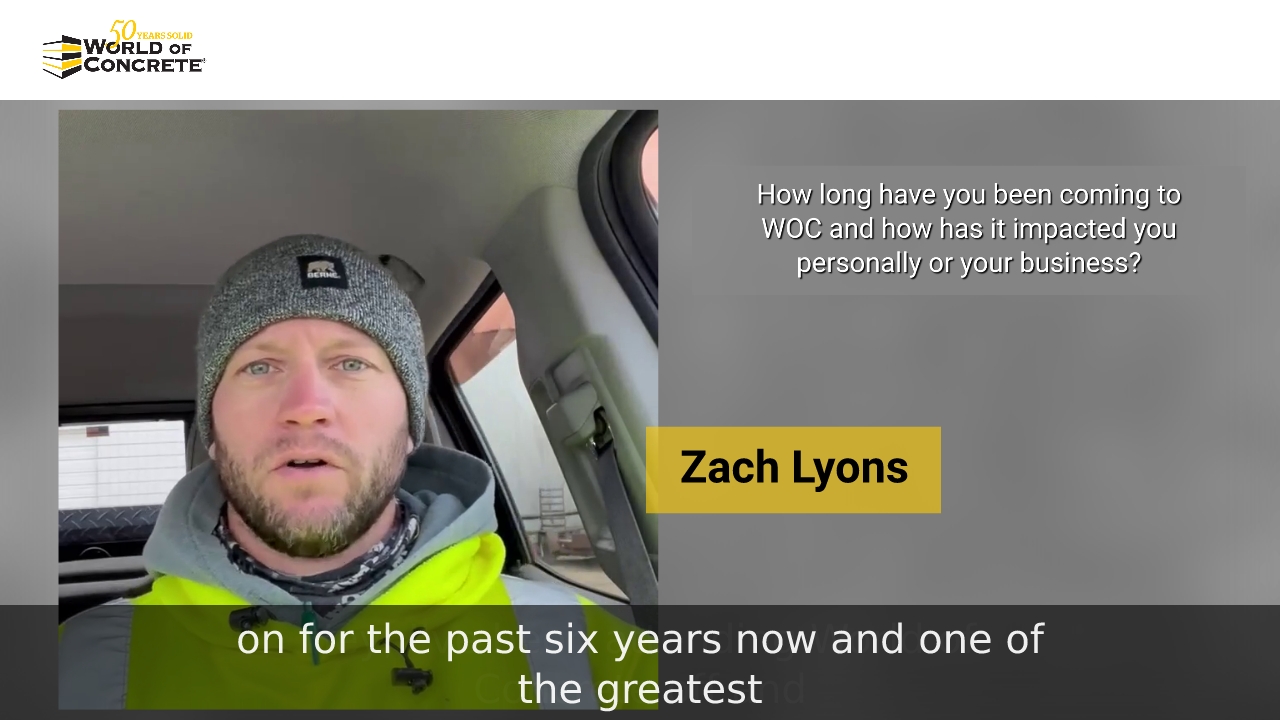 Zach Lyons describes why he attends World of Concrete (WOC) 